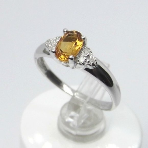 10KW Gold Yellow Oval TOPAZ Diamond Ring - Picture 3 of 7
